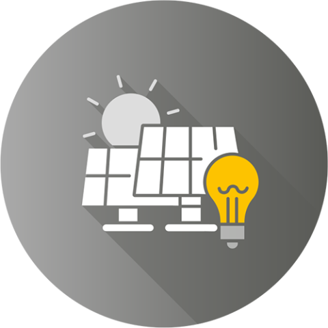 Icon Solarmodule und Glühbirne