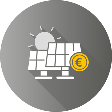 Icon Solarmodule mit Münze